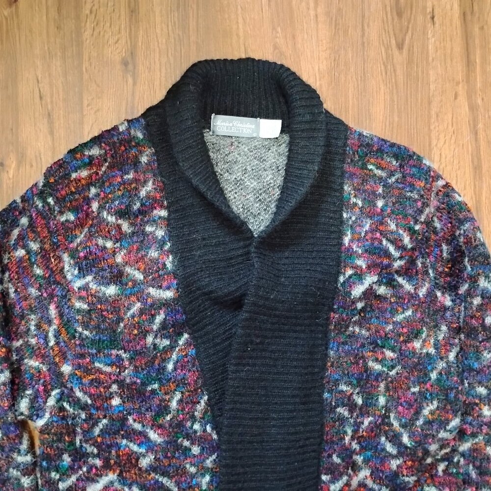 Vintage Marisa Christina Merled Mohair Wool Cardigan Sweater Granny Core Grandma